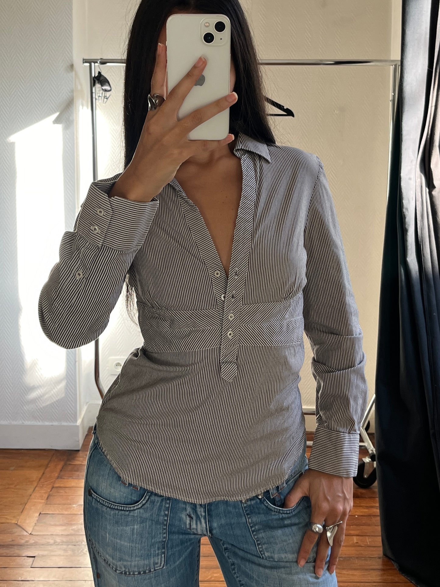 Vintage striped office shirt