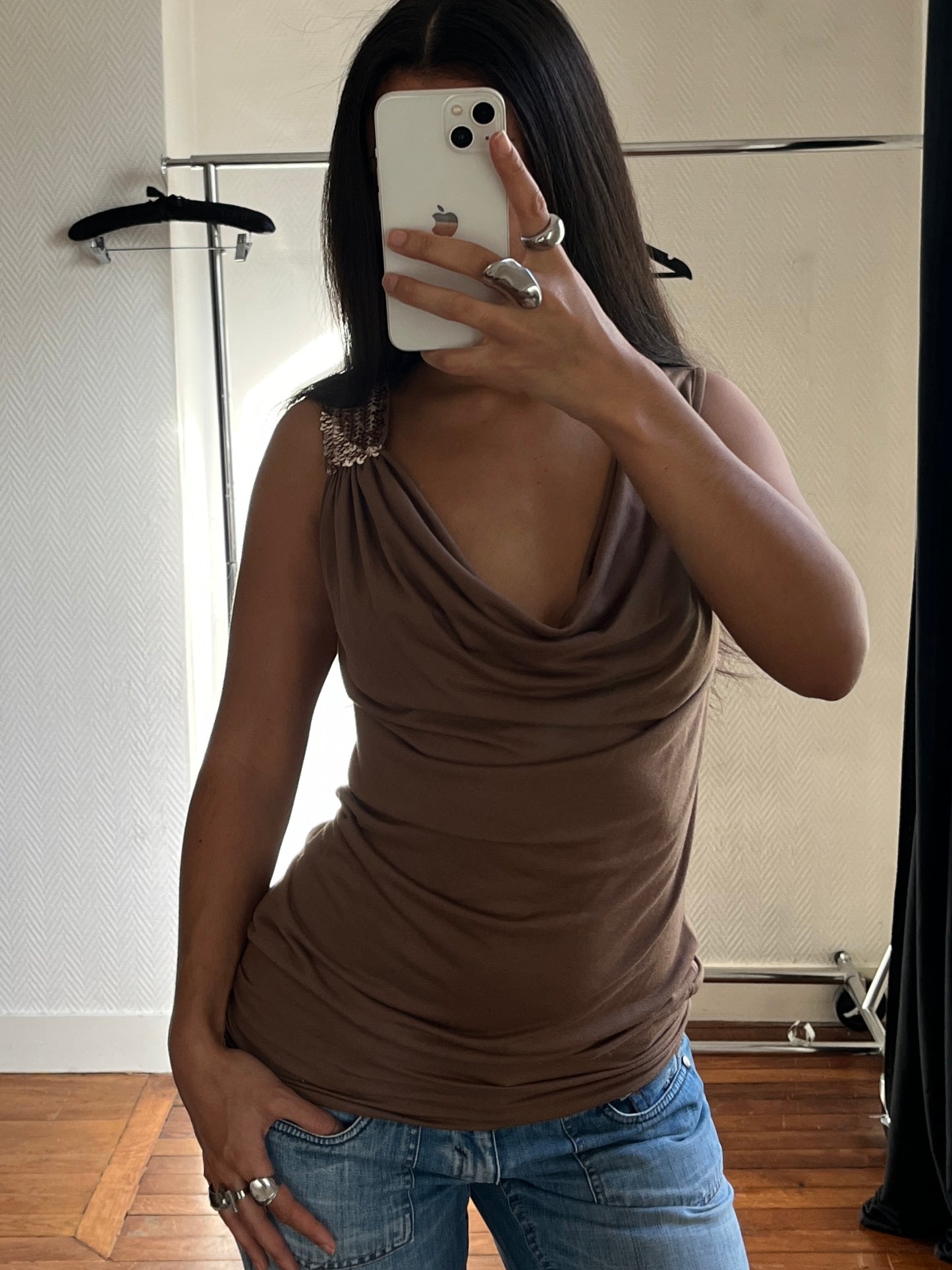 Vintage draped party top