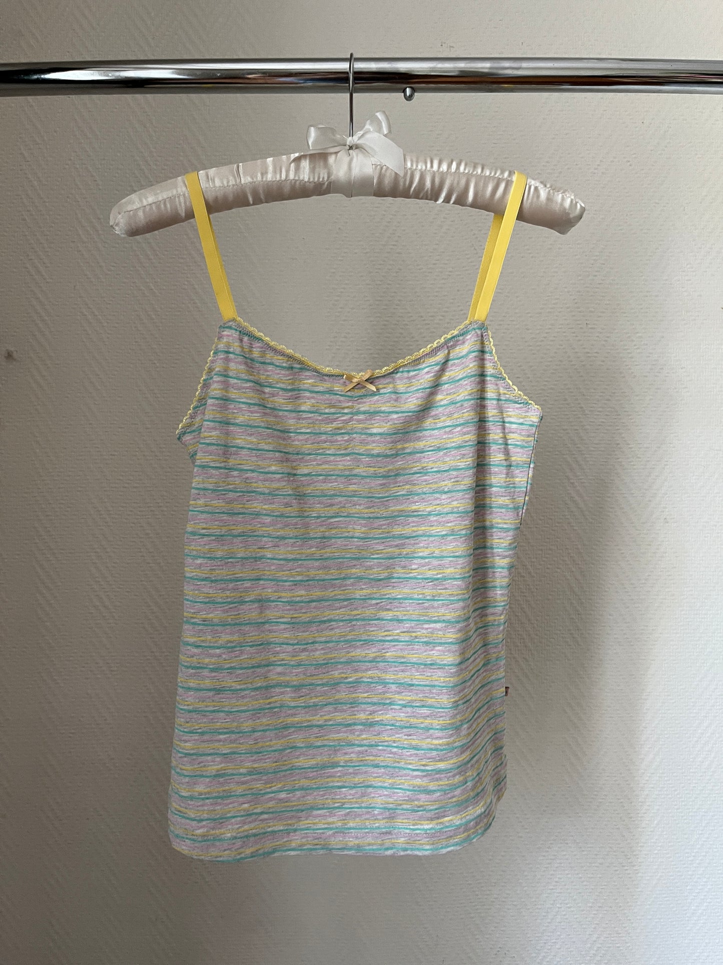 Vintage grey and yellow striped cami top