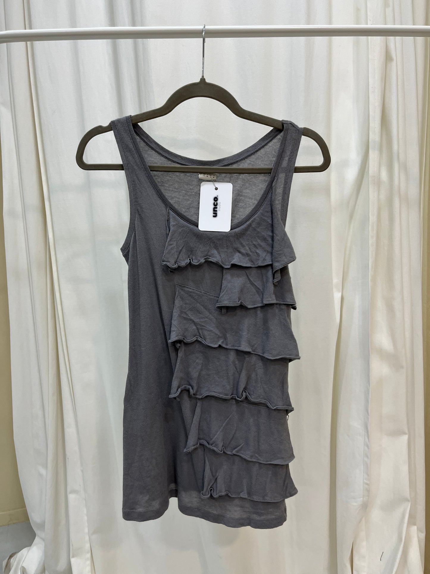 Vintage grey ruffled top