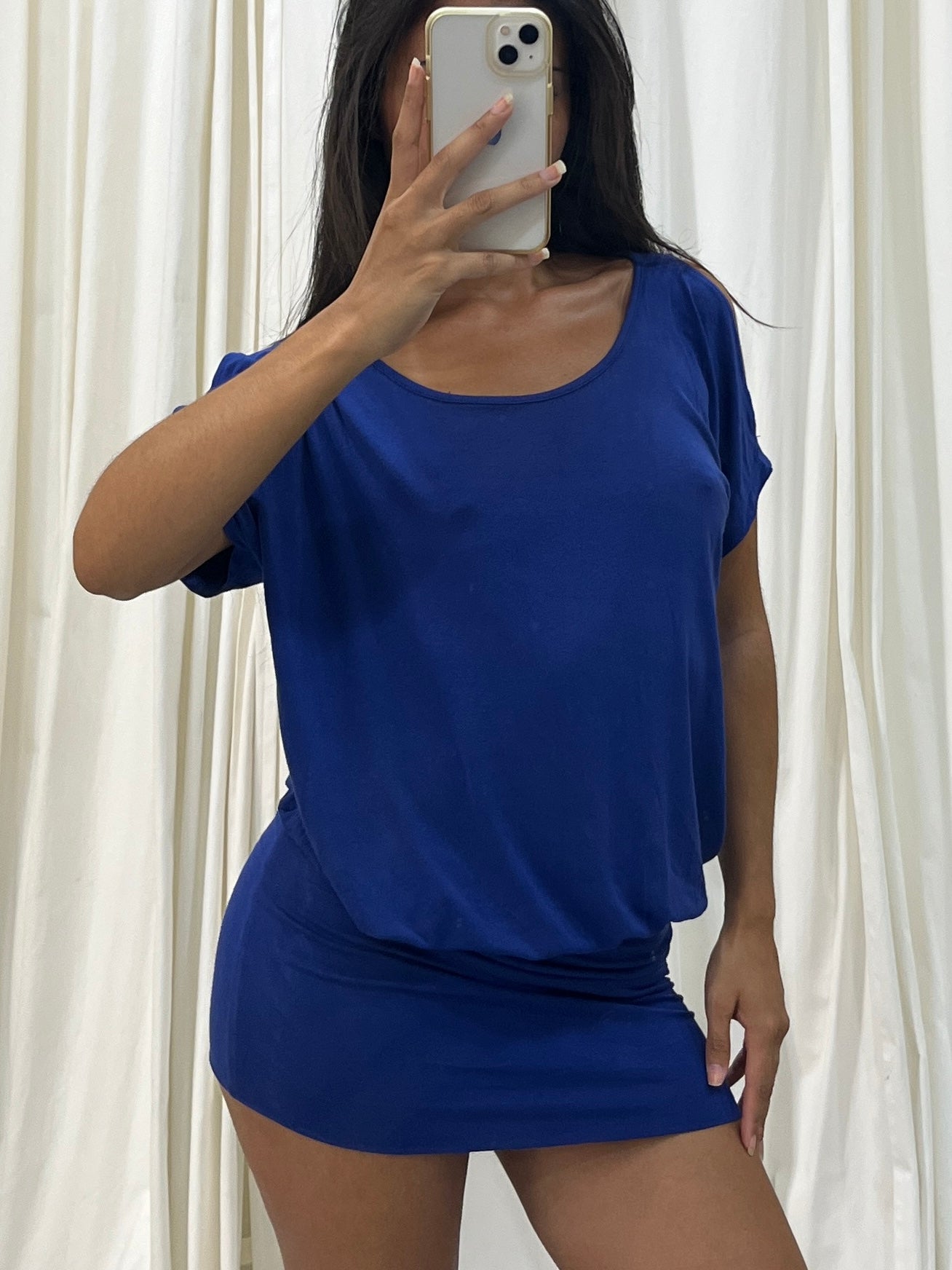 Vintage blue draped dress