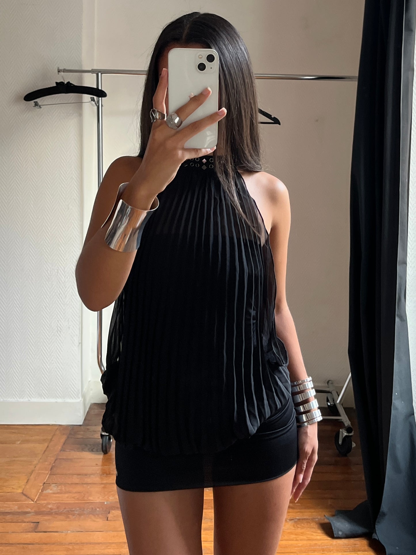 Vintage halter black party dress