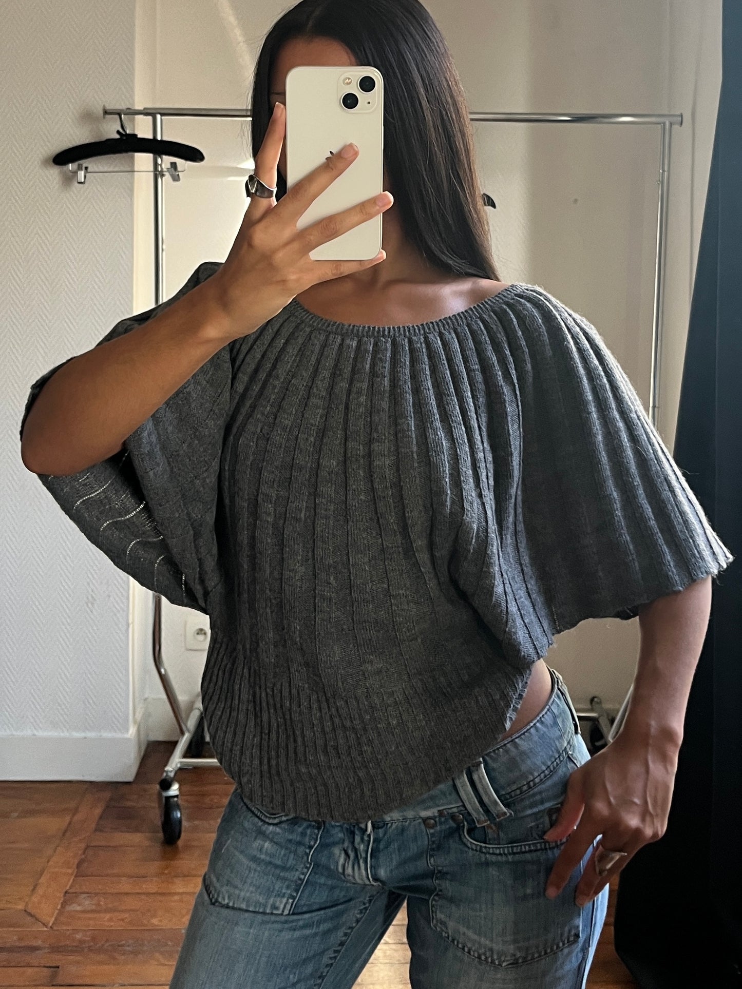 Vintage batwing grey pull over
