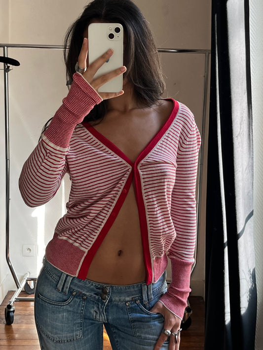 Vintage striped buttoned cardigan