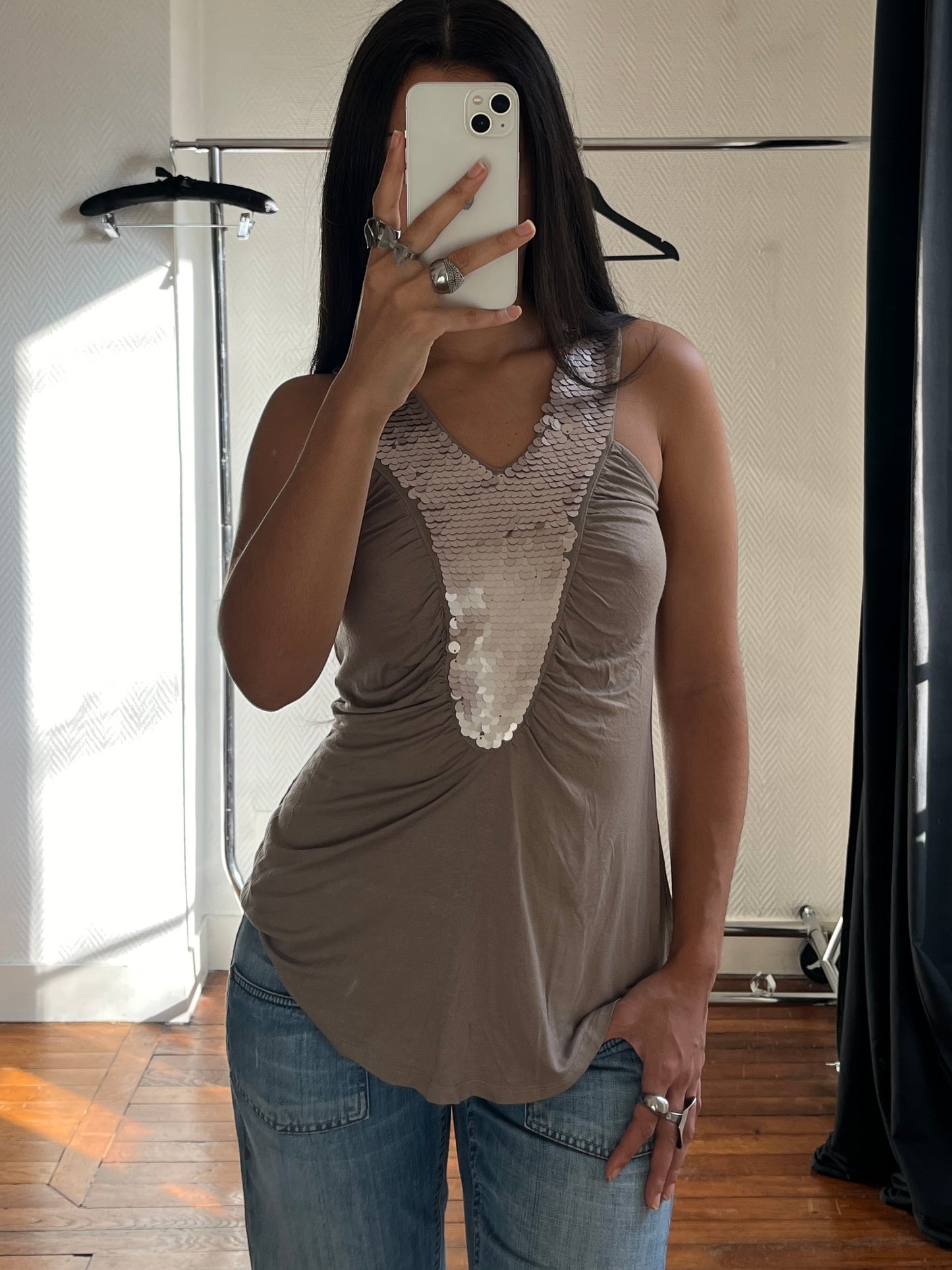 Vintage sequins tank top