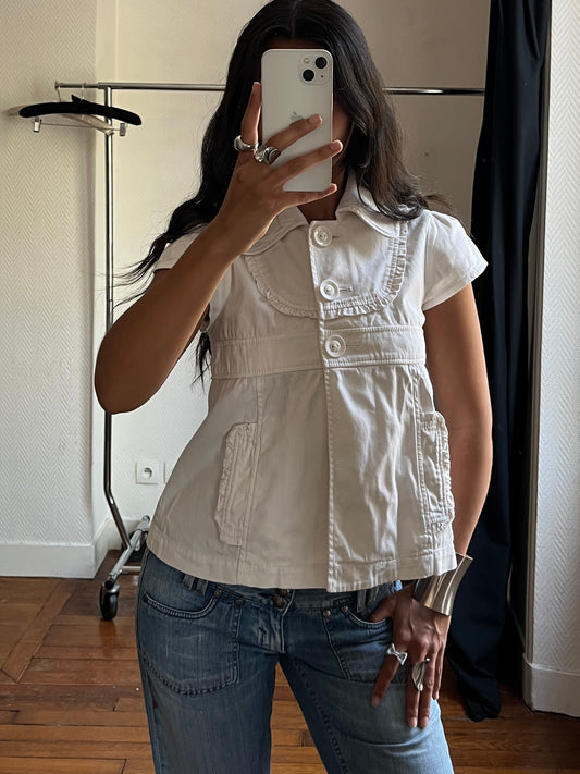 Vintage white short sleeved jacket