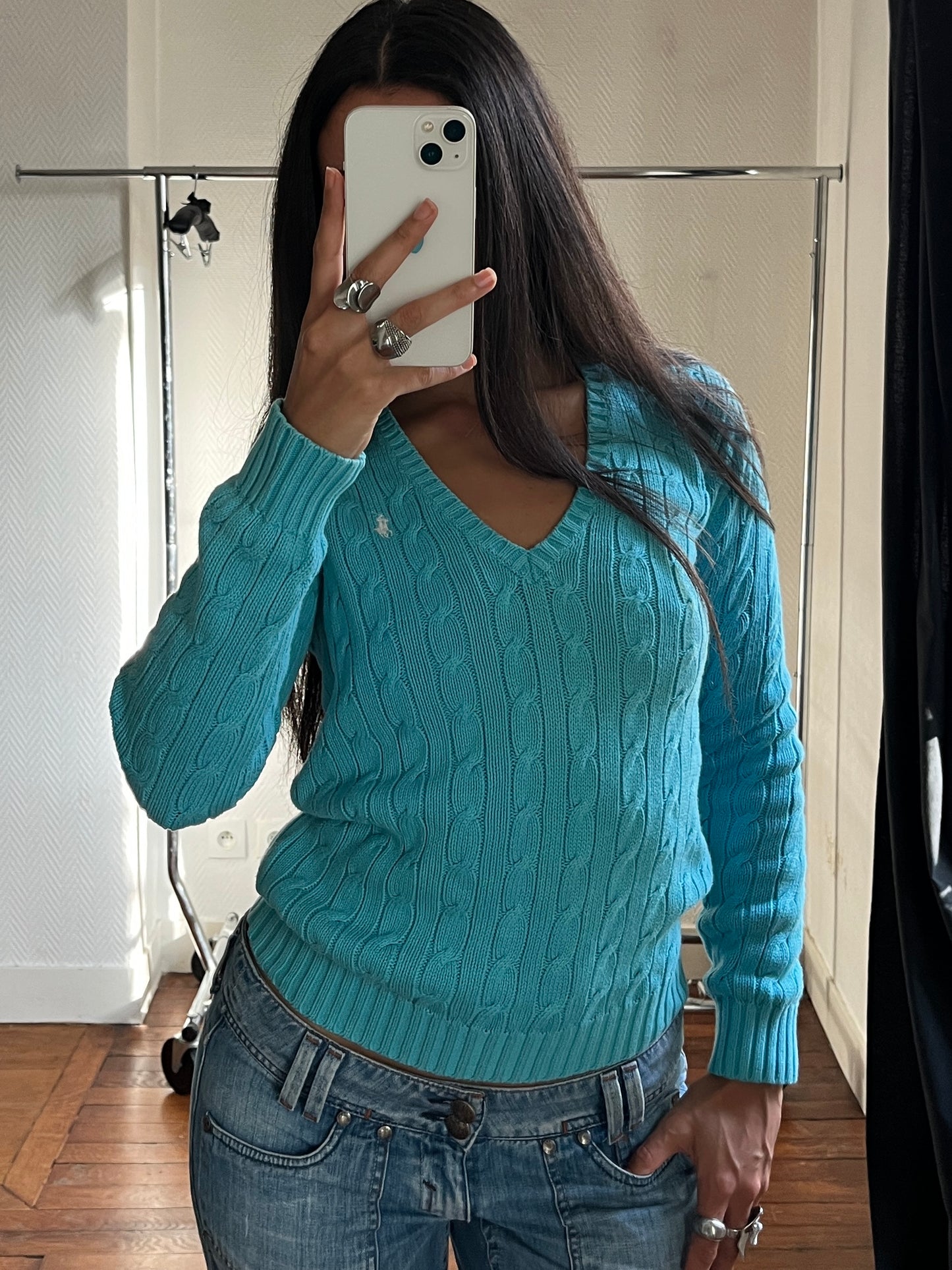 Vintage Ralph Lauren Sport knitted blue pull over