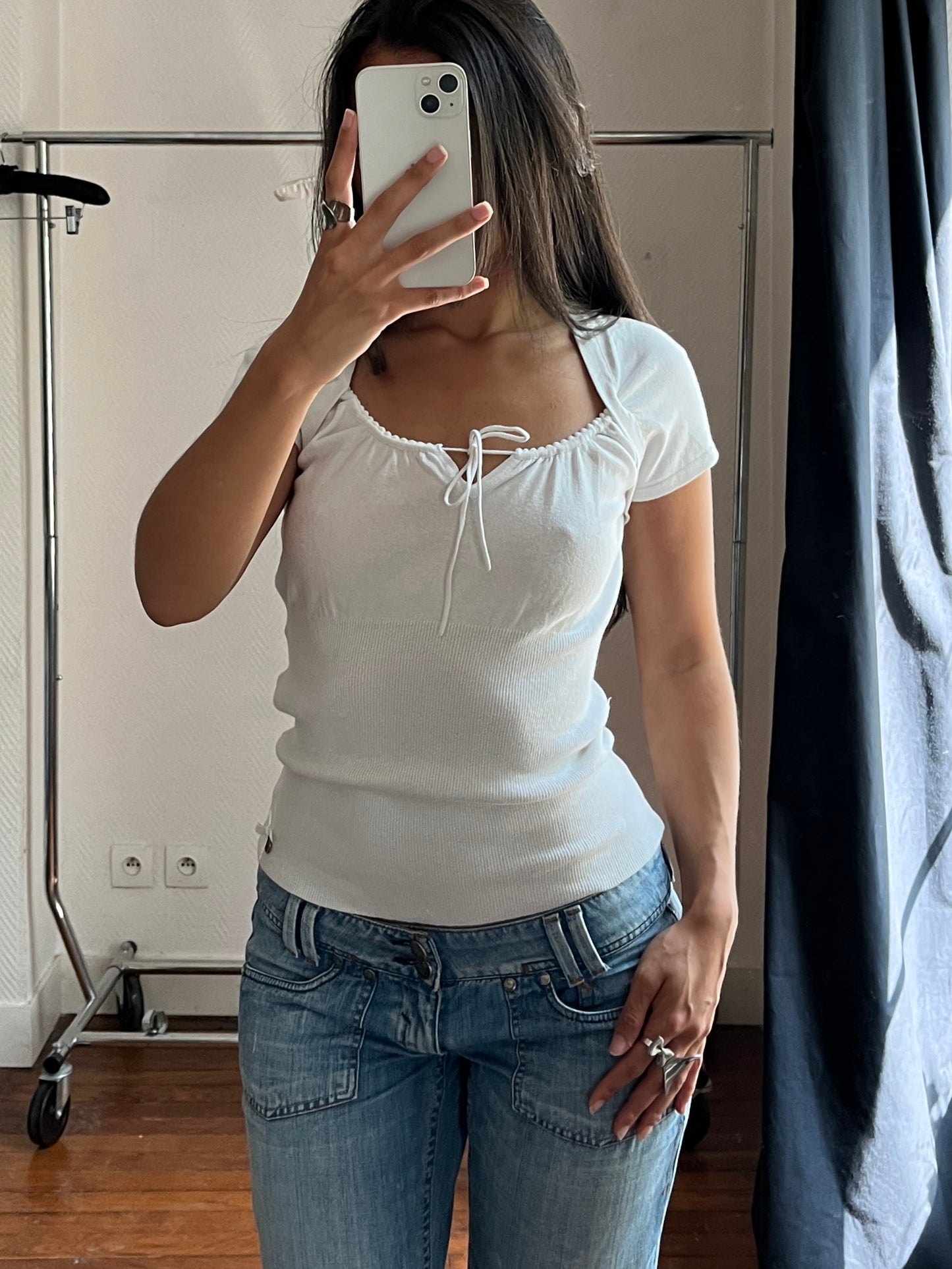 Vintage white knitted top
