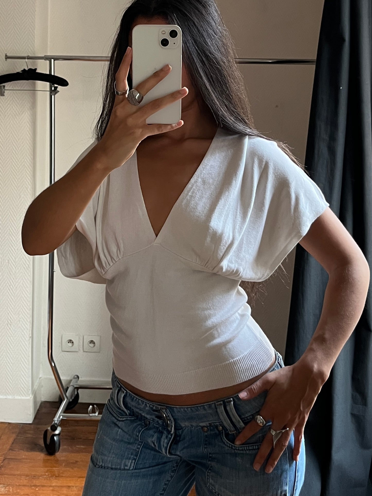 Vintage batwing white top