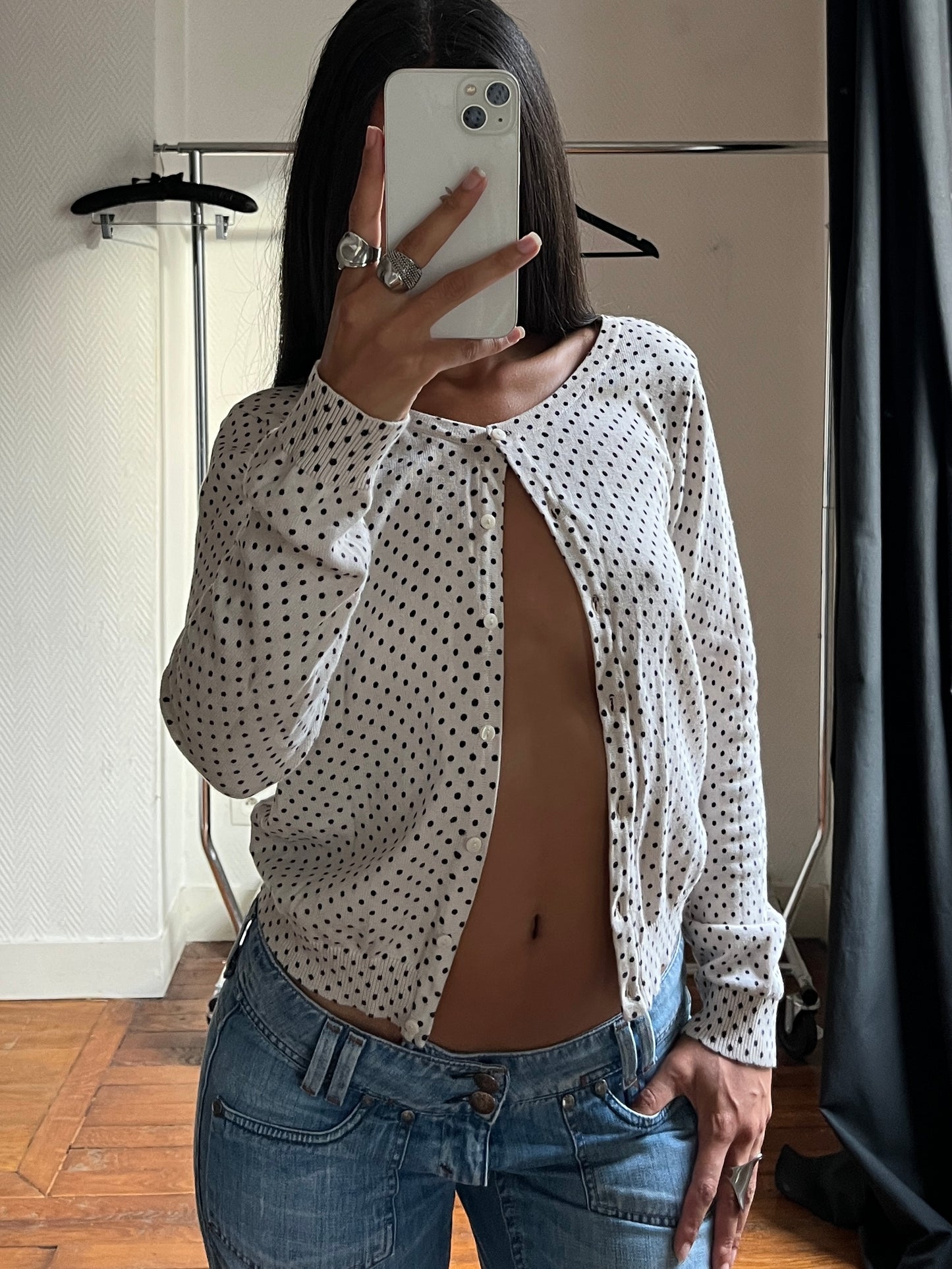 Vintage polka dot cardigan