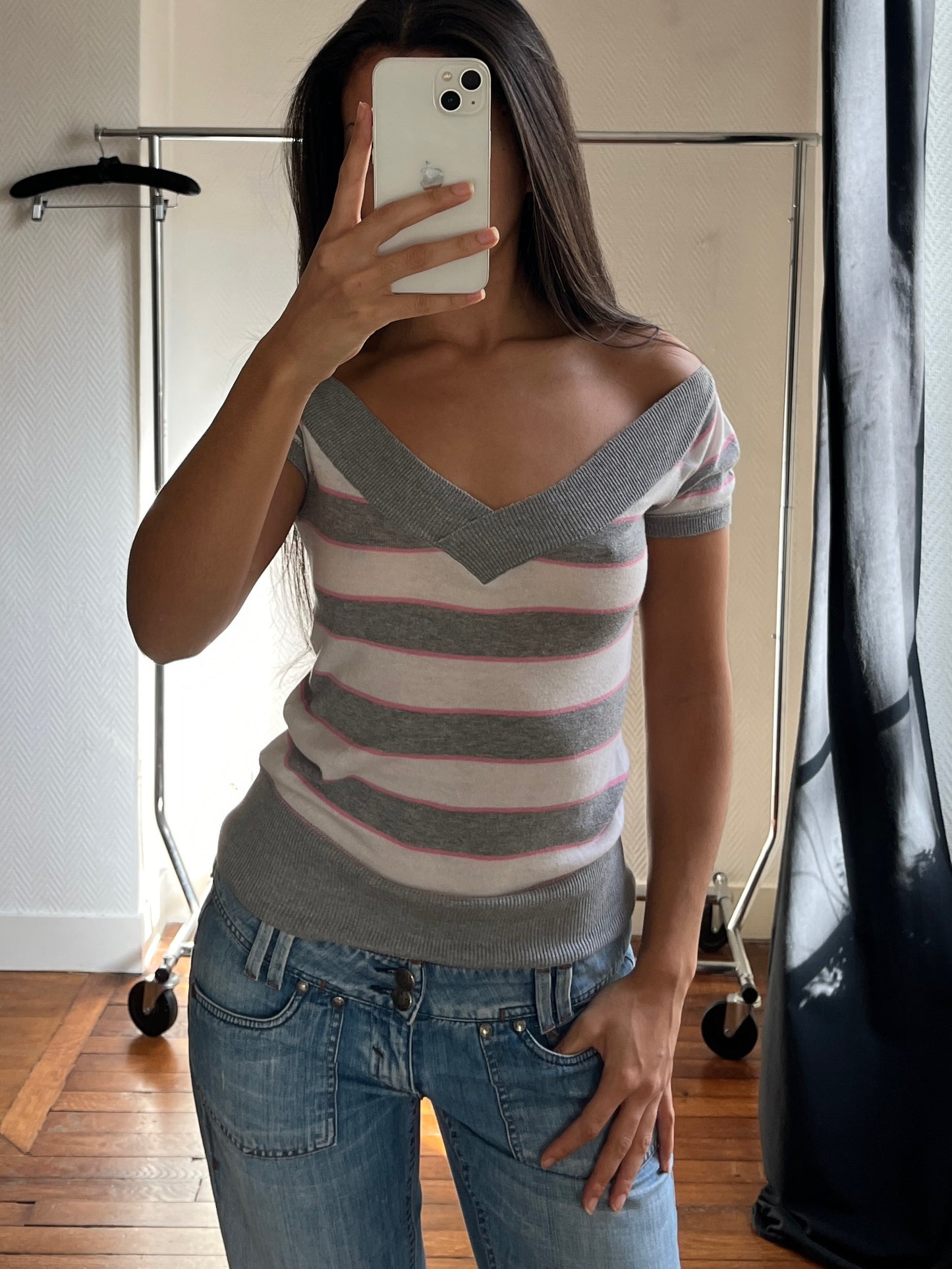 Vintage striped knitted top