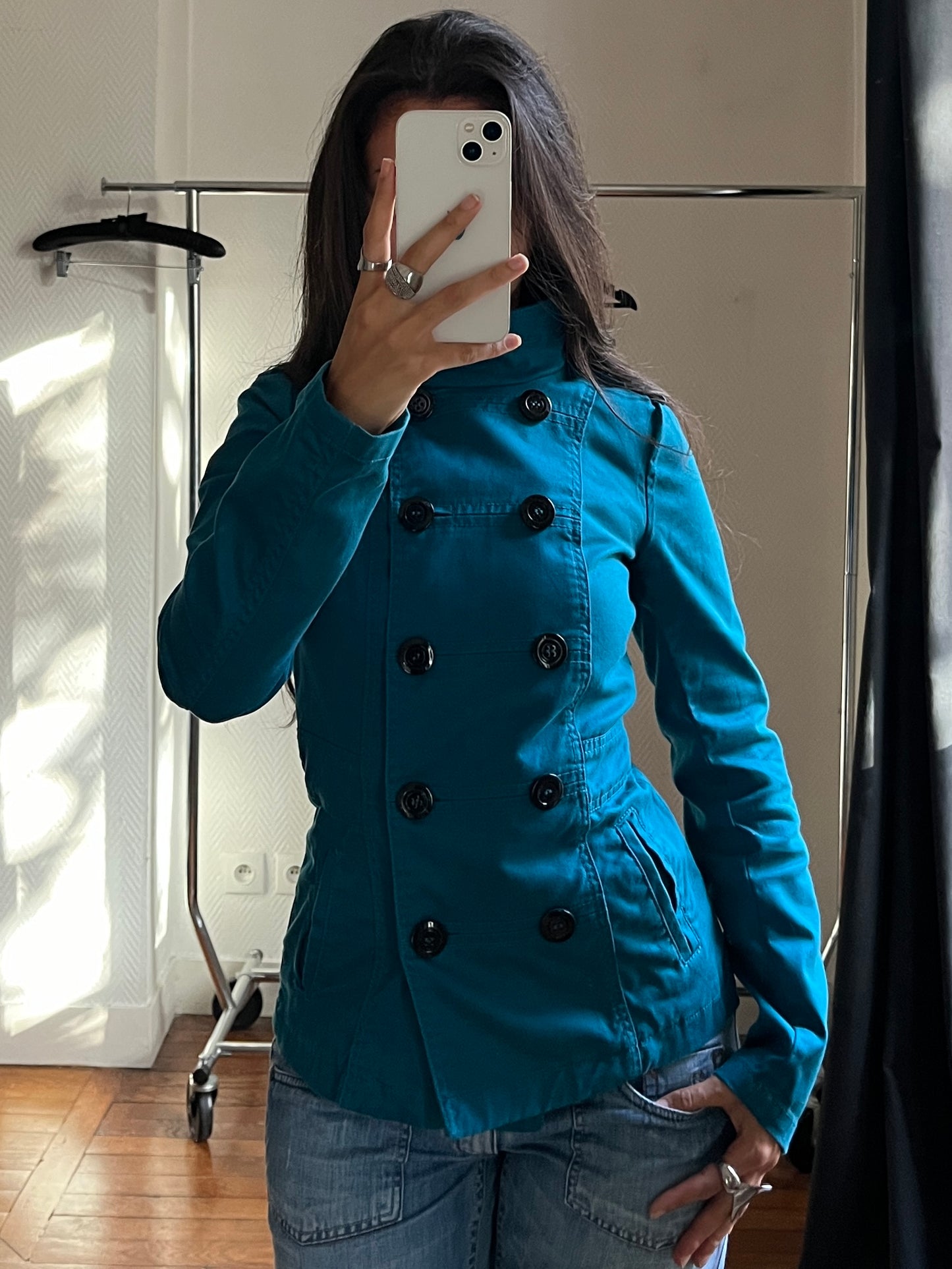Vintage blue trench coat