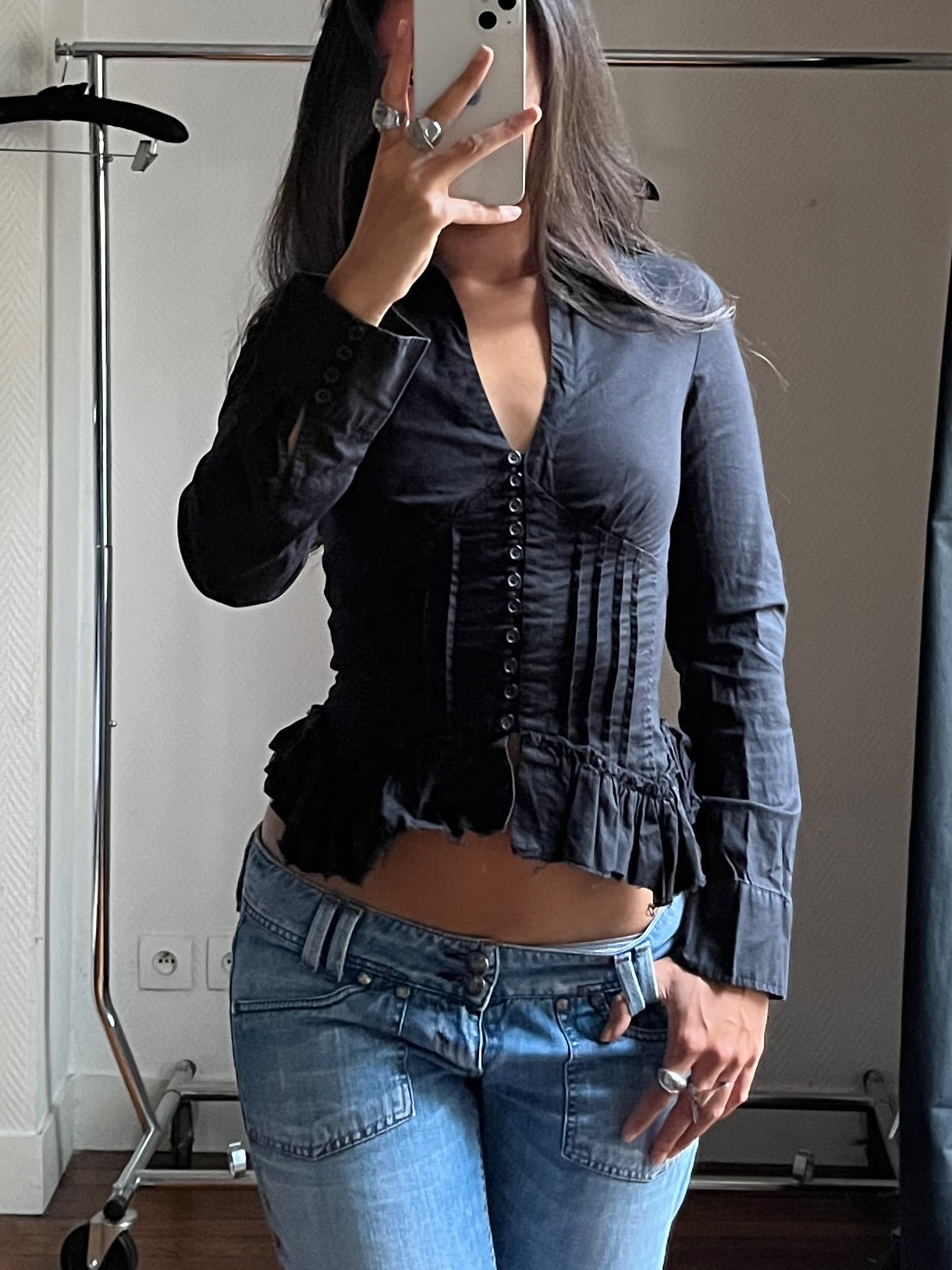 Vintage black buttoned shirt