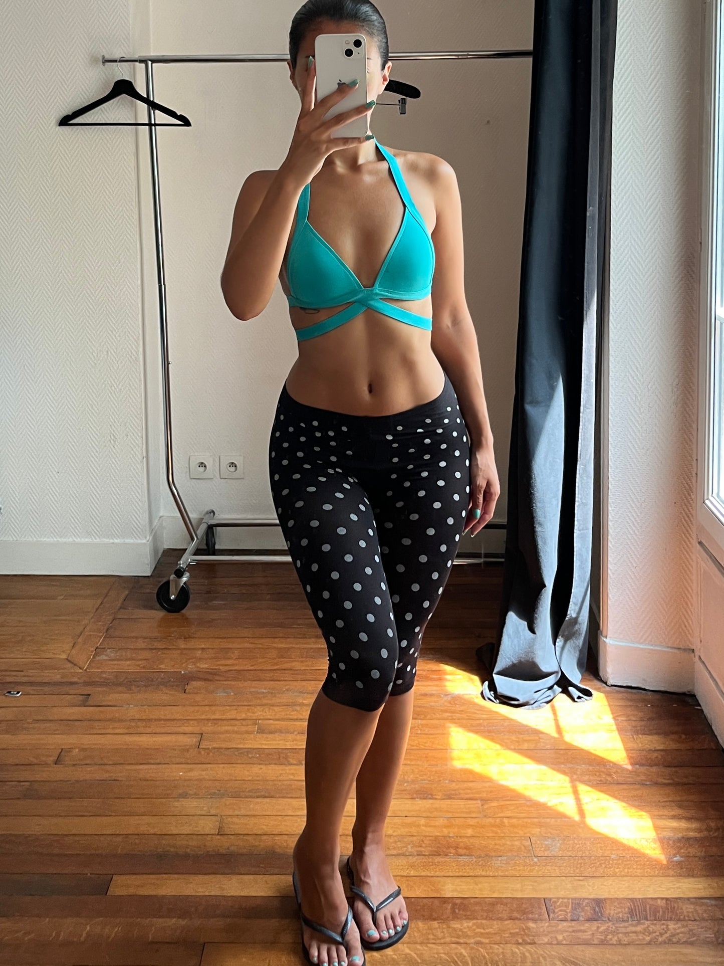 Vintage polka dot capri pants
