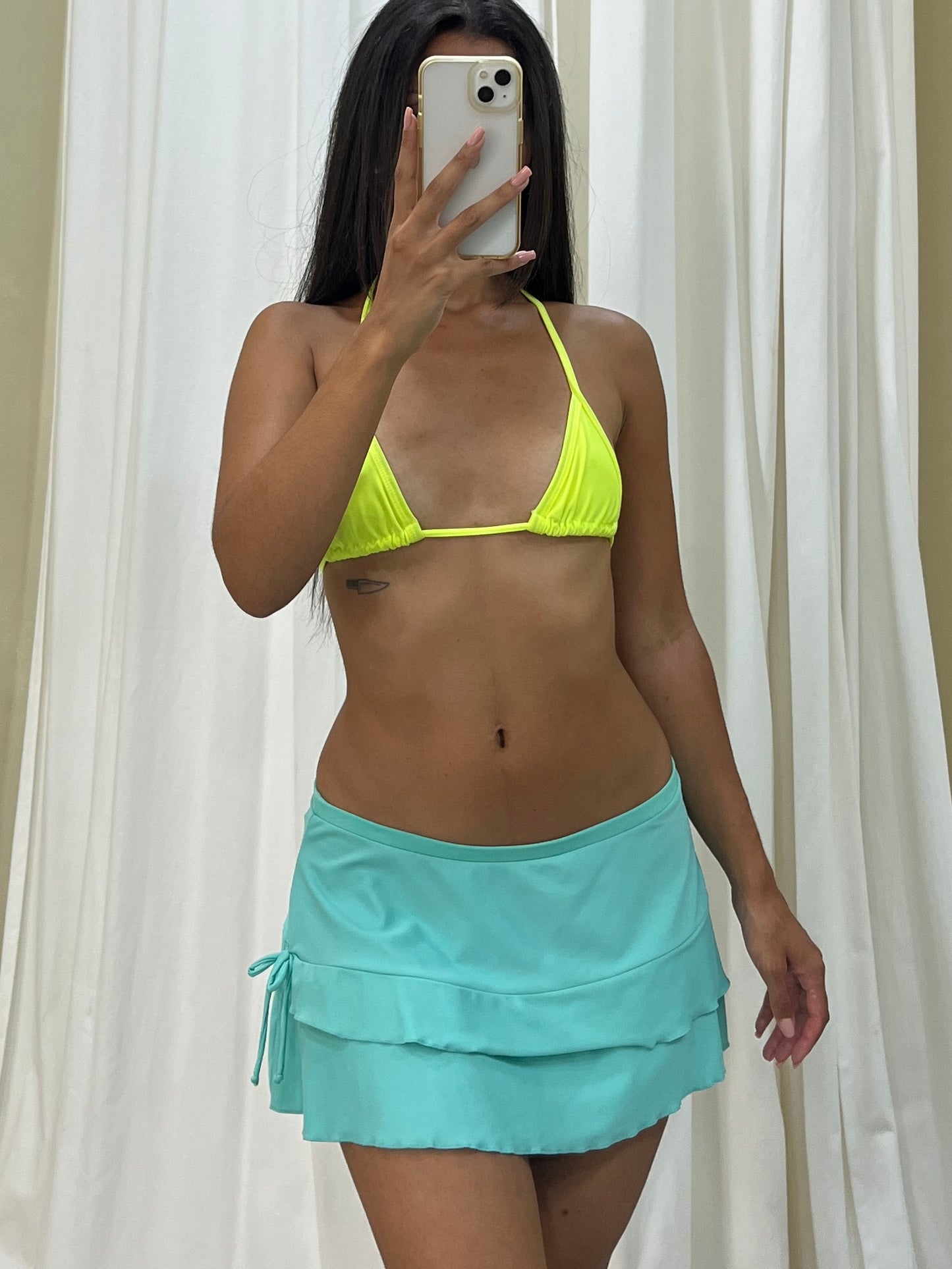 Vintage turquoise beach skirt