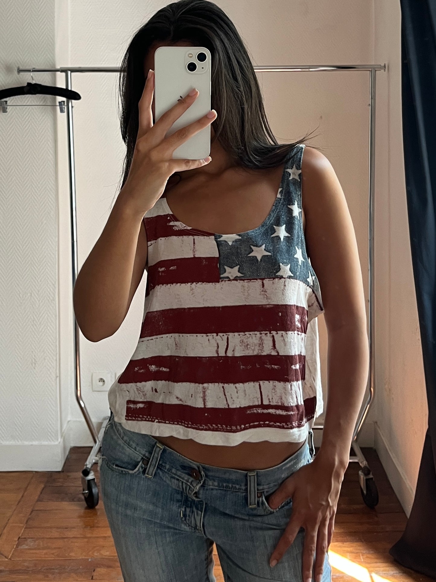 Vintage Brandy Melville flag top