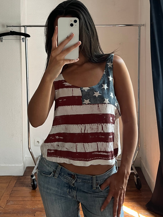 Vintage Brandy Melville flag top