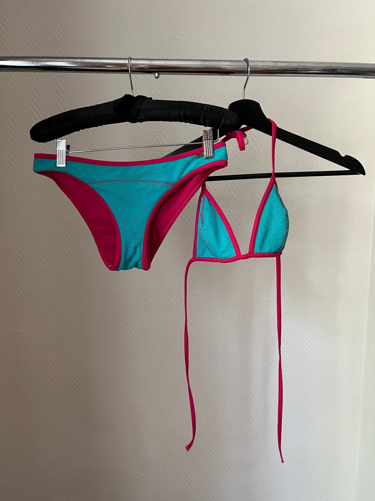 Vintage blue and pink bikini
