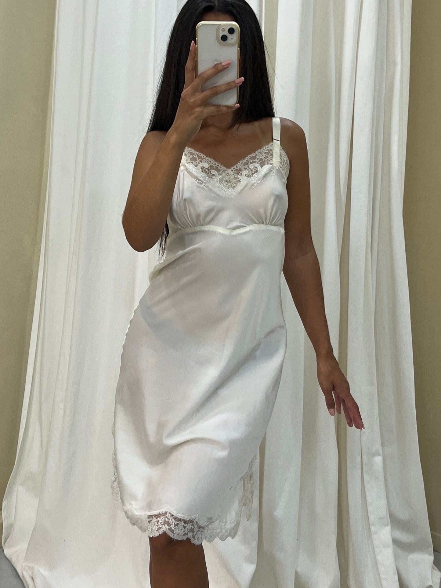 Vintage ivory 100% silk vintage dress