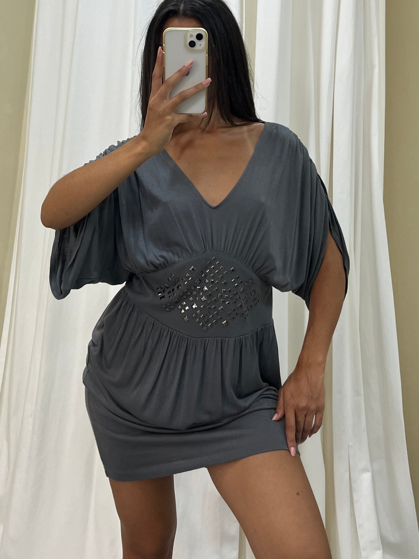 Vintage Guess studded draped dress