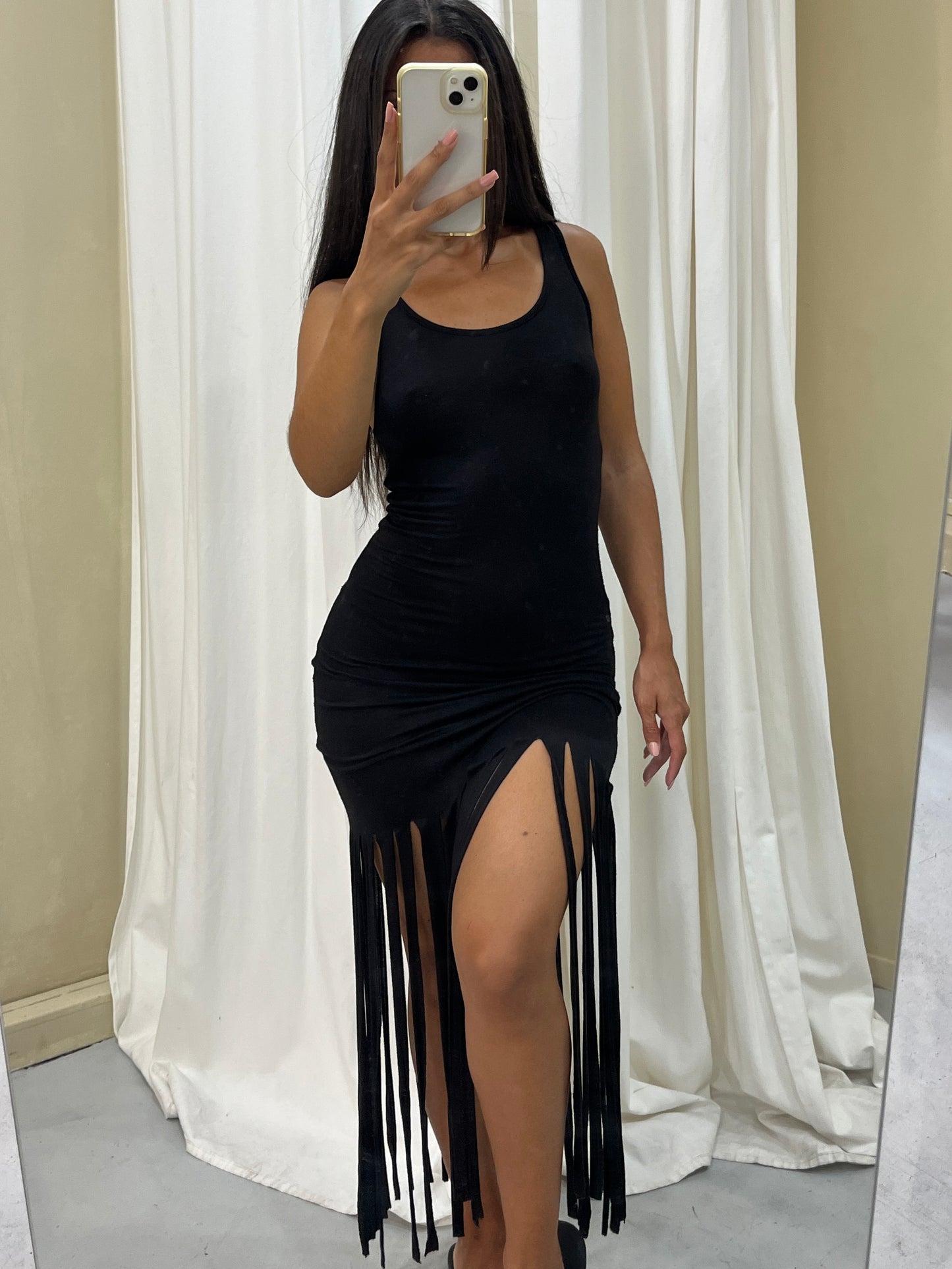 Vintage fringed beach dress
