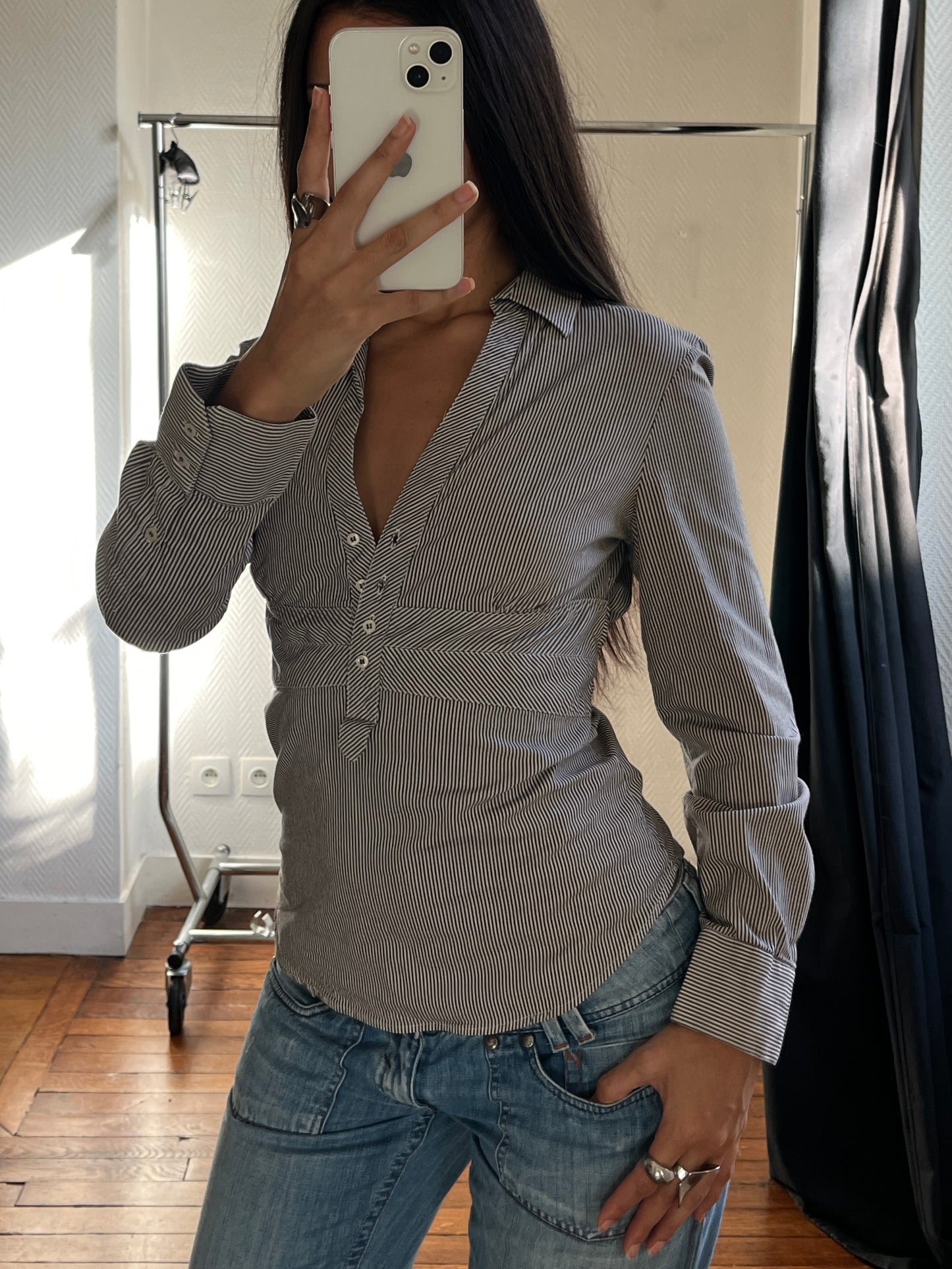 Vintage striped office shirt