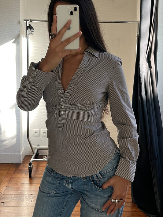 Vintage striped office shirt