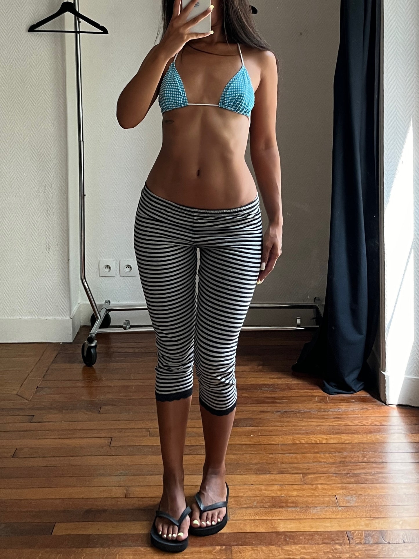 Vintage striped capri pants