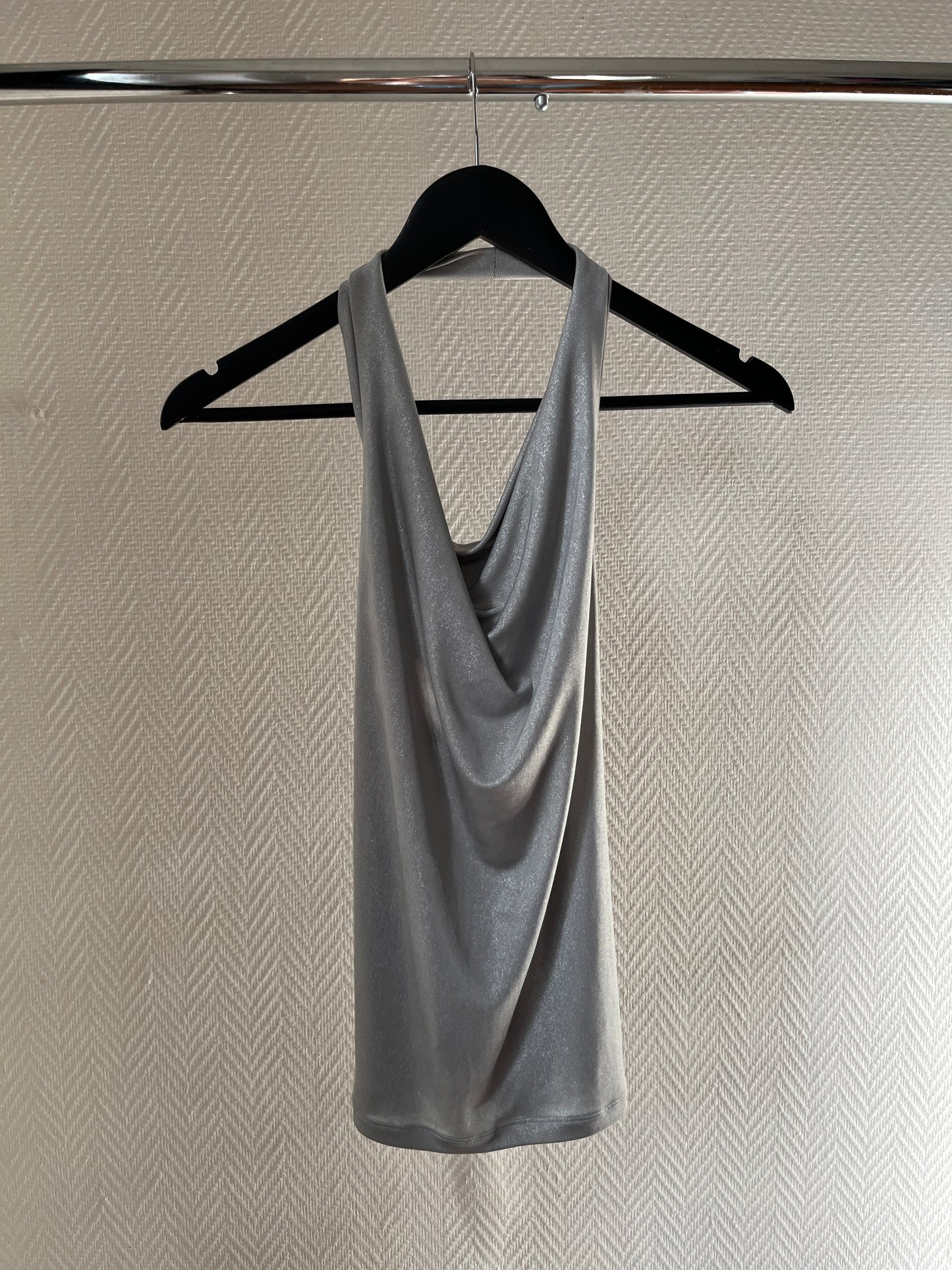 Vintage halter silver party top