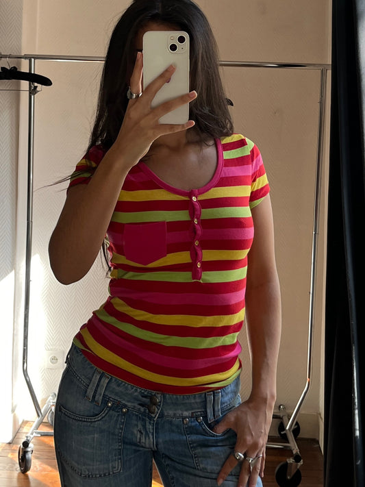 Vintage colorful striped top