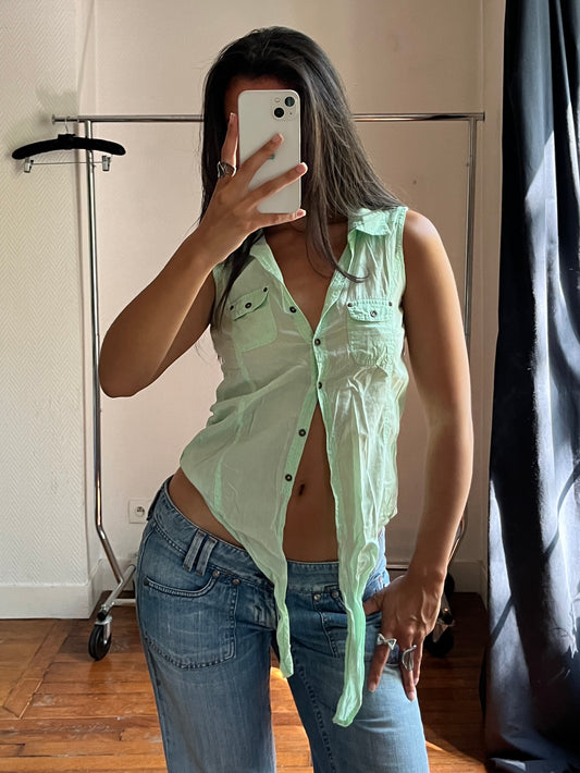 Vintage mint shirt top
