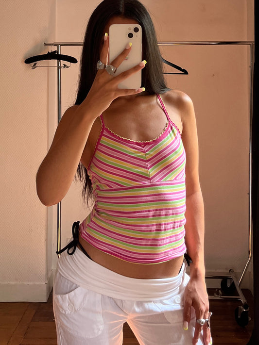 Vintage colorful striped top