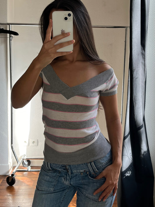 Vintage striped knitted top
