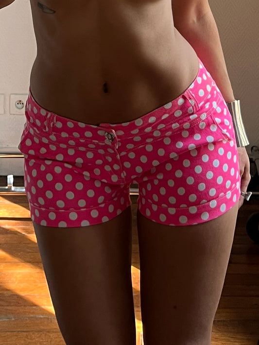 Vintage pink polka dot shorts
