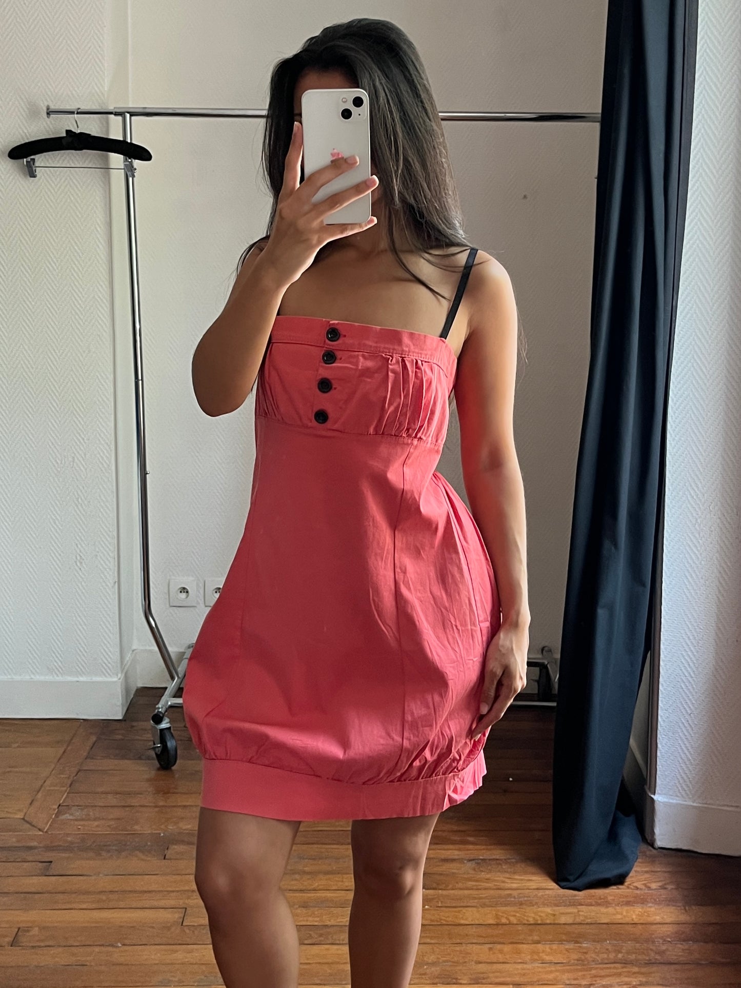 Vintage coral buttoned dress