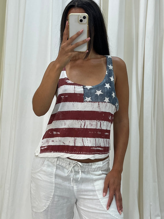 Vintage Brandy Melville usa flag top