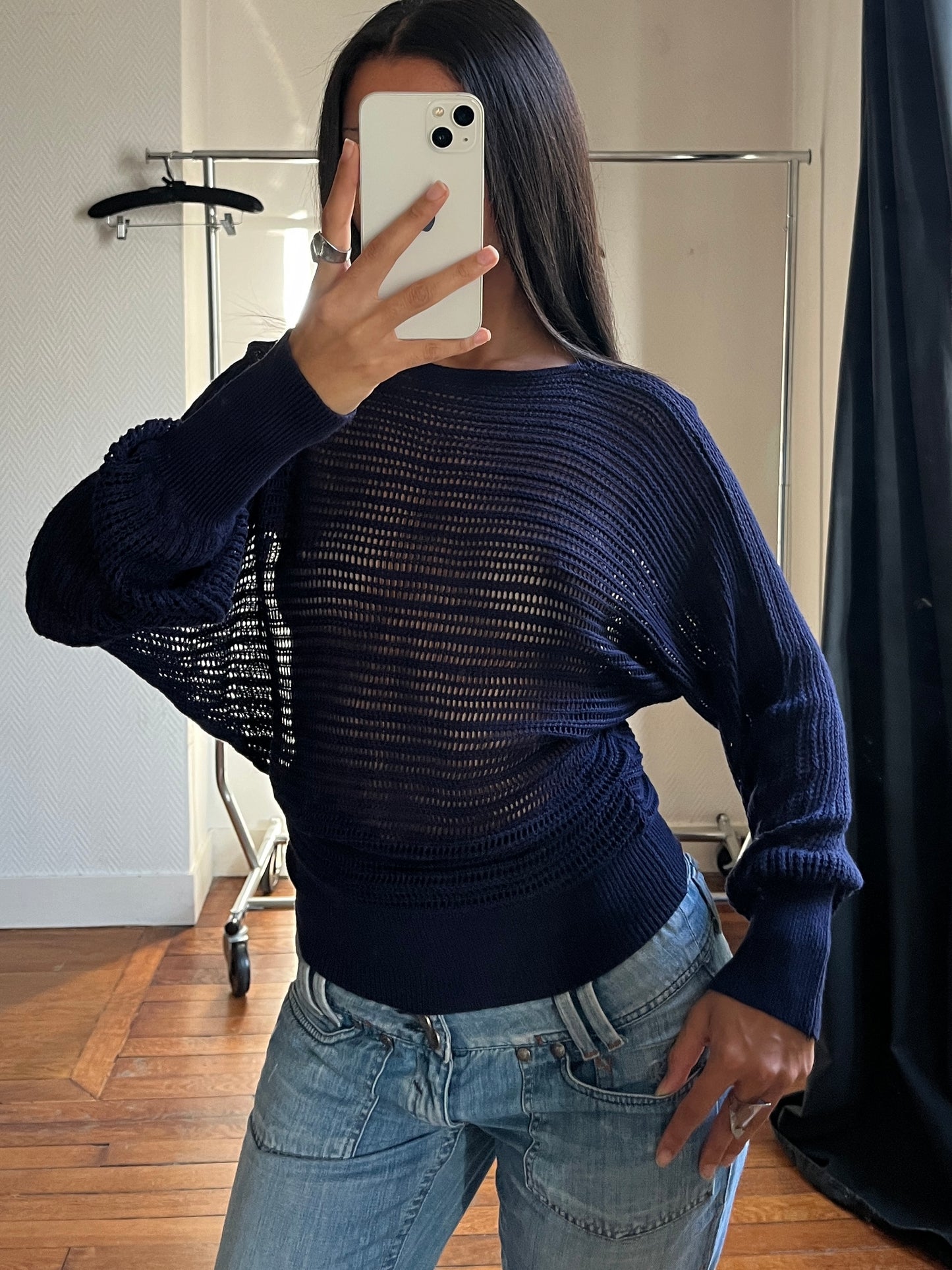 Vintage knitted see-through top