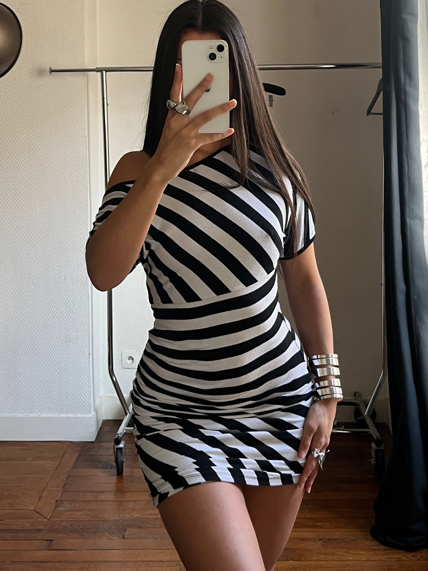 Vintage striped asymmetrical dress/tunique