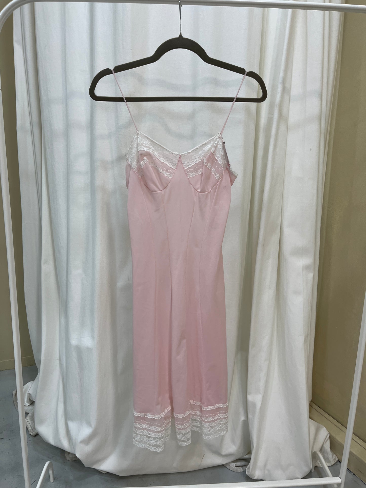 Vintage baby pink lingerie dress