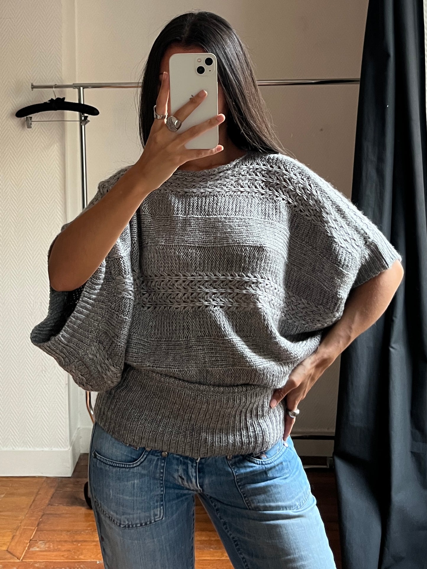 Vintage batwing grey pull over