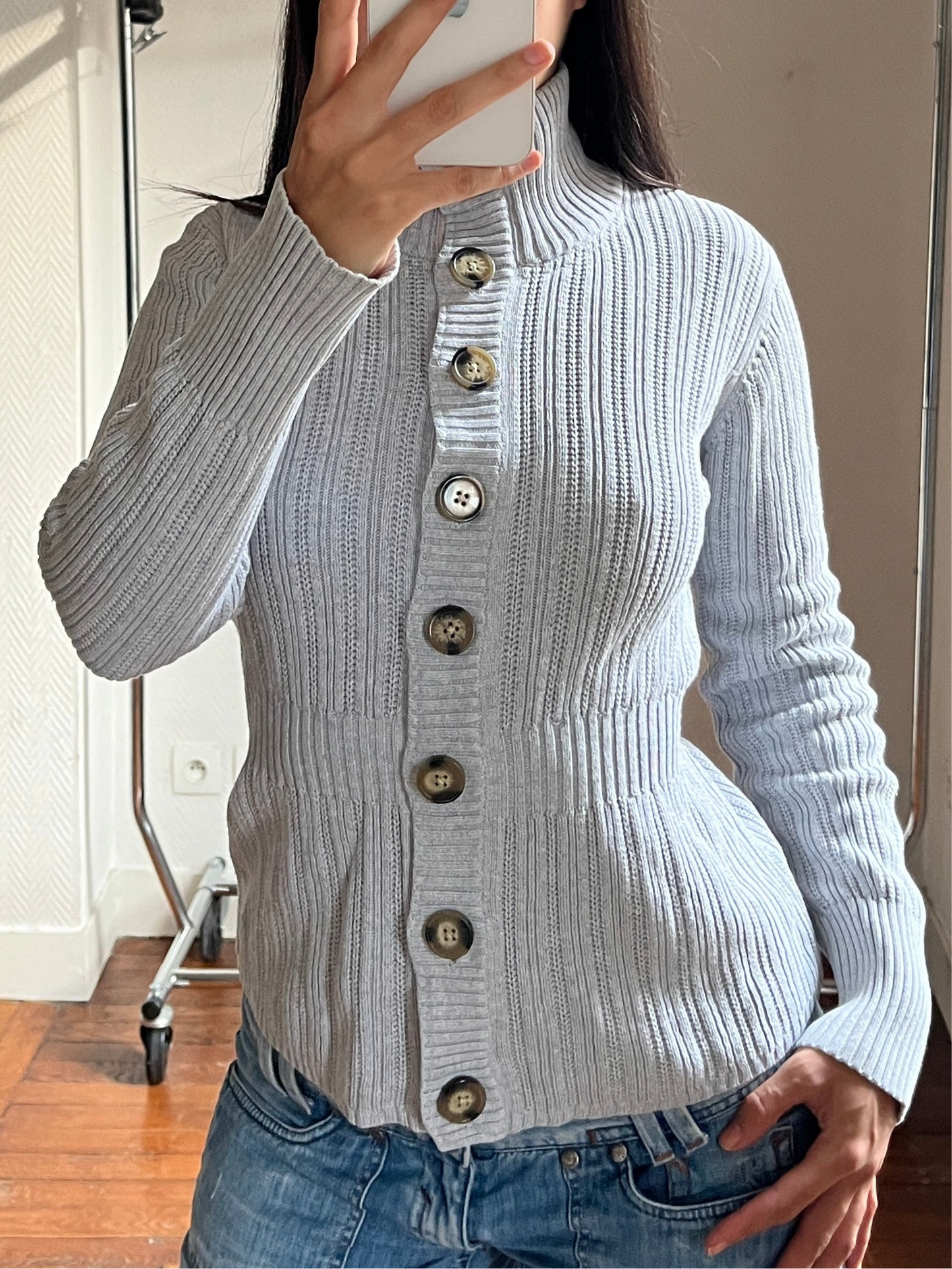 Vintage grey buttoned cardigan