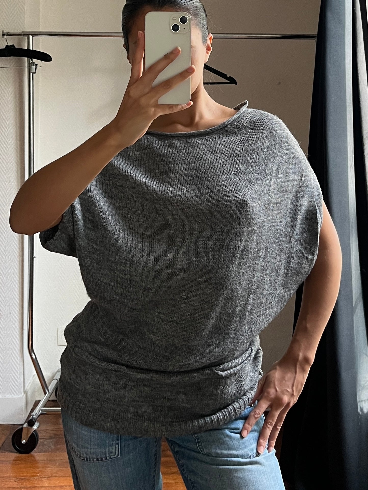 Vintage batwing grey pull over
