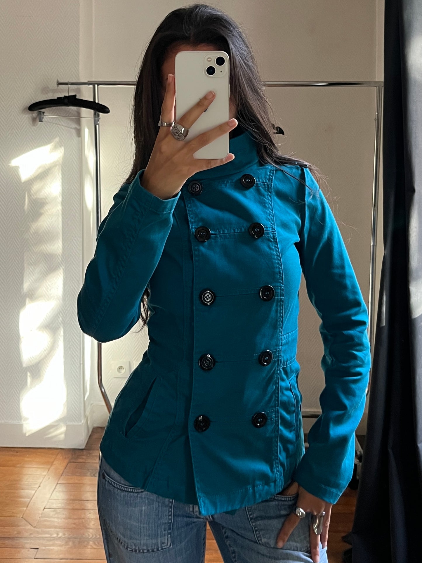 Vintage blue trench coat