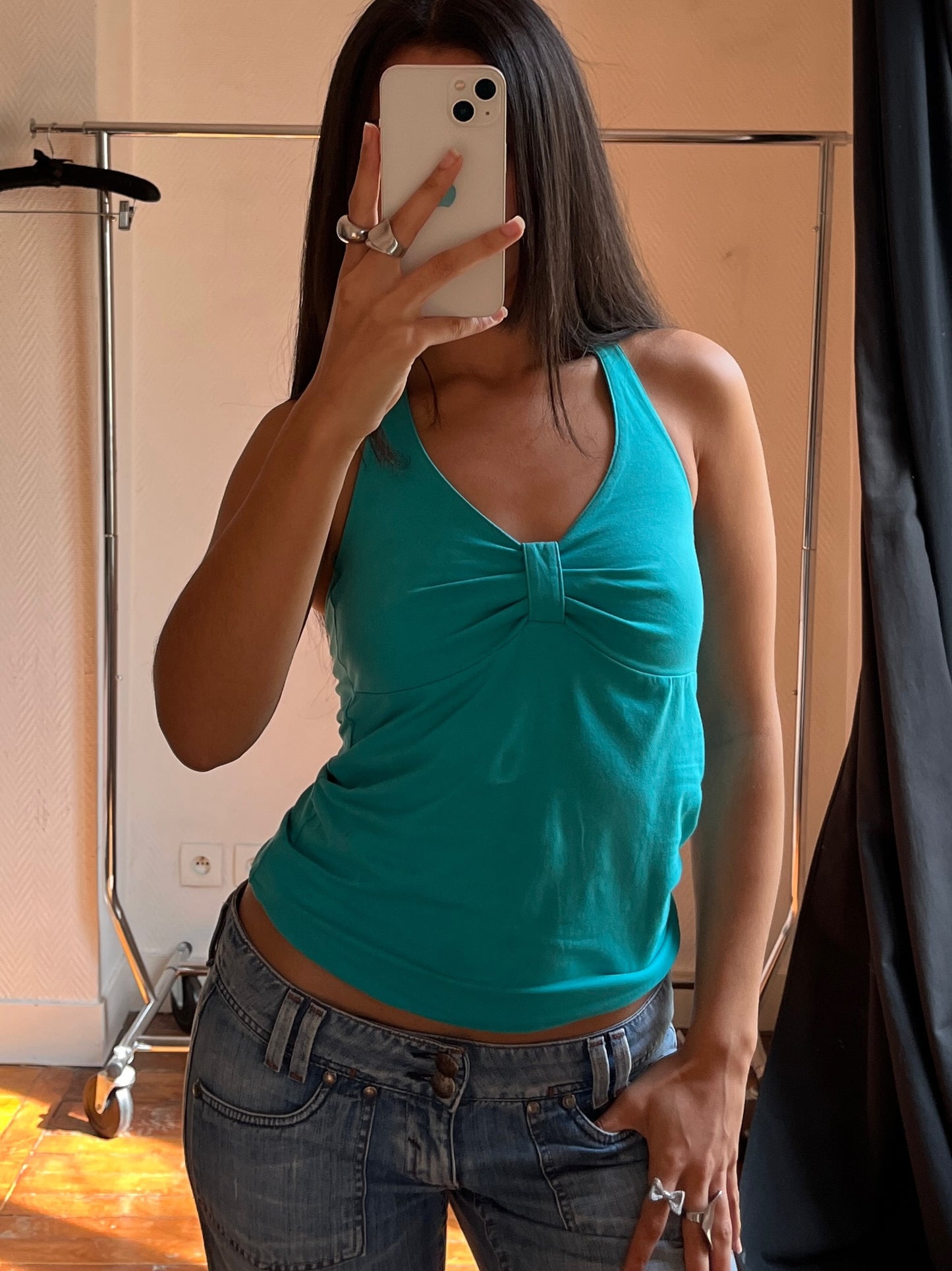 Vintage blue halter top