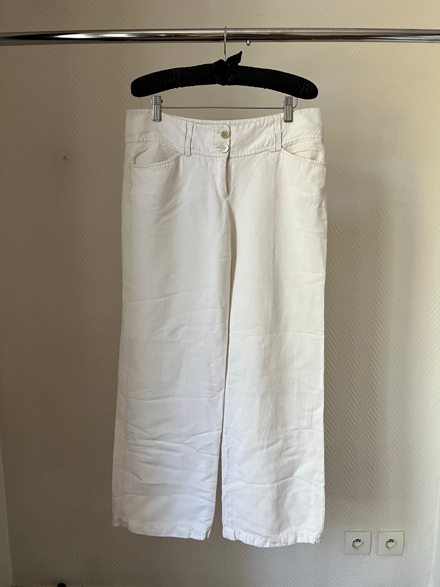 Vintage white linen summer pants