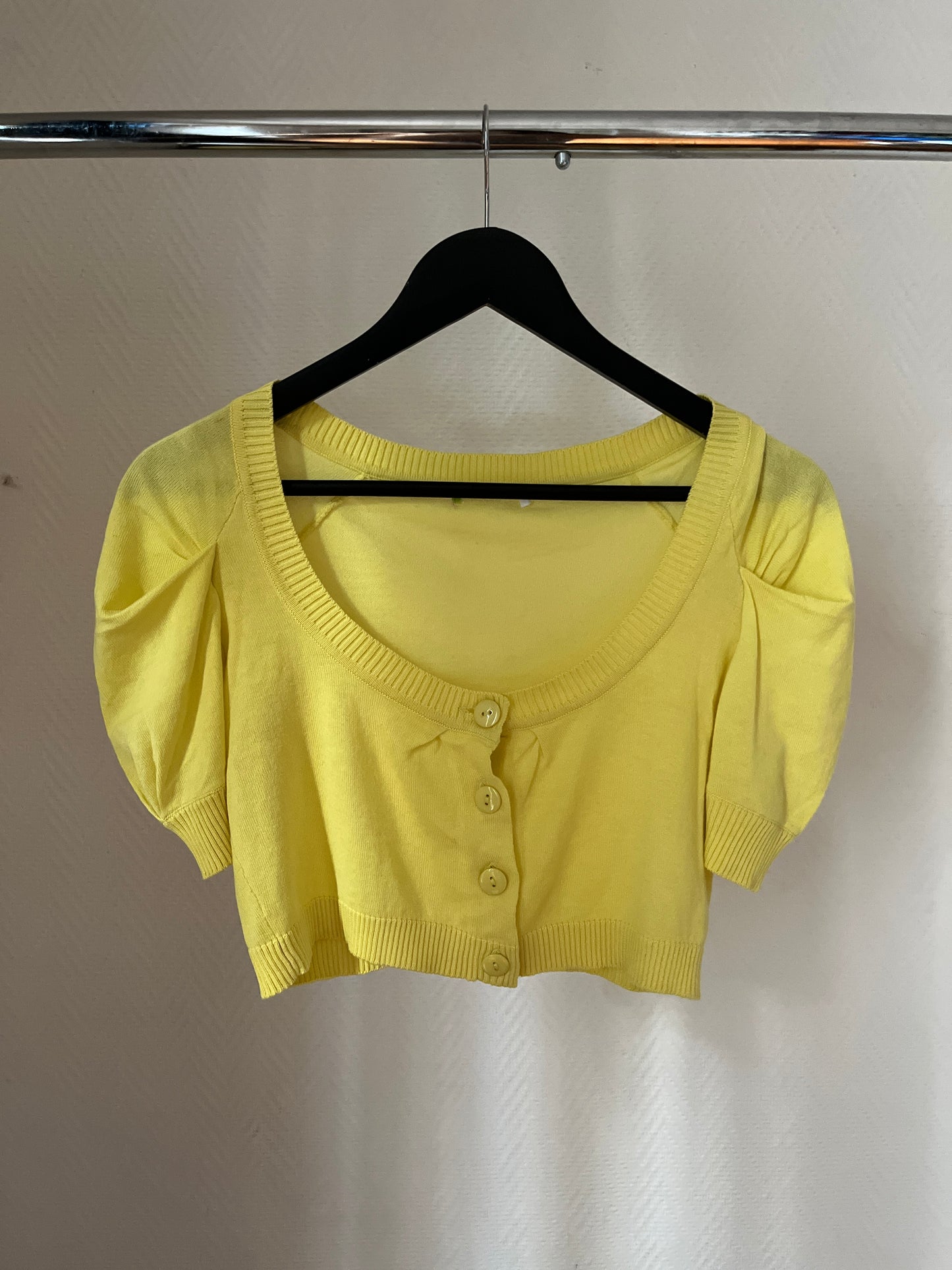 Vintage yellow short buttoned bolero