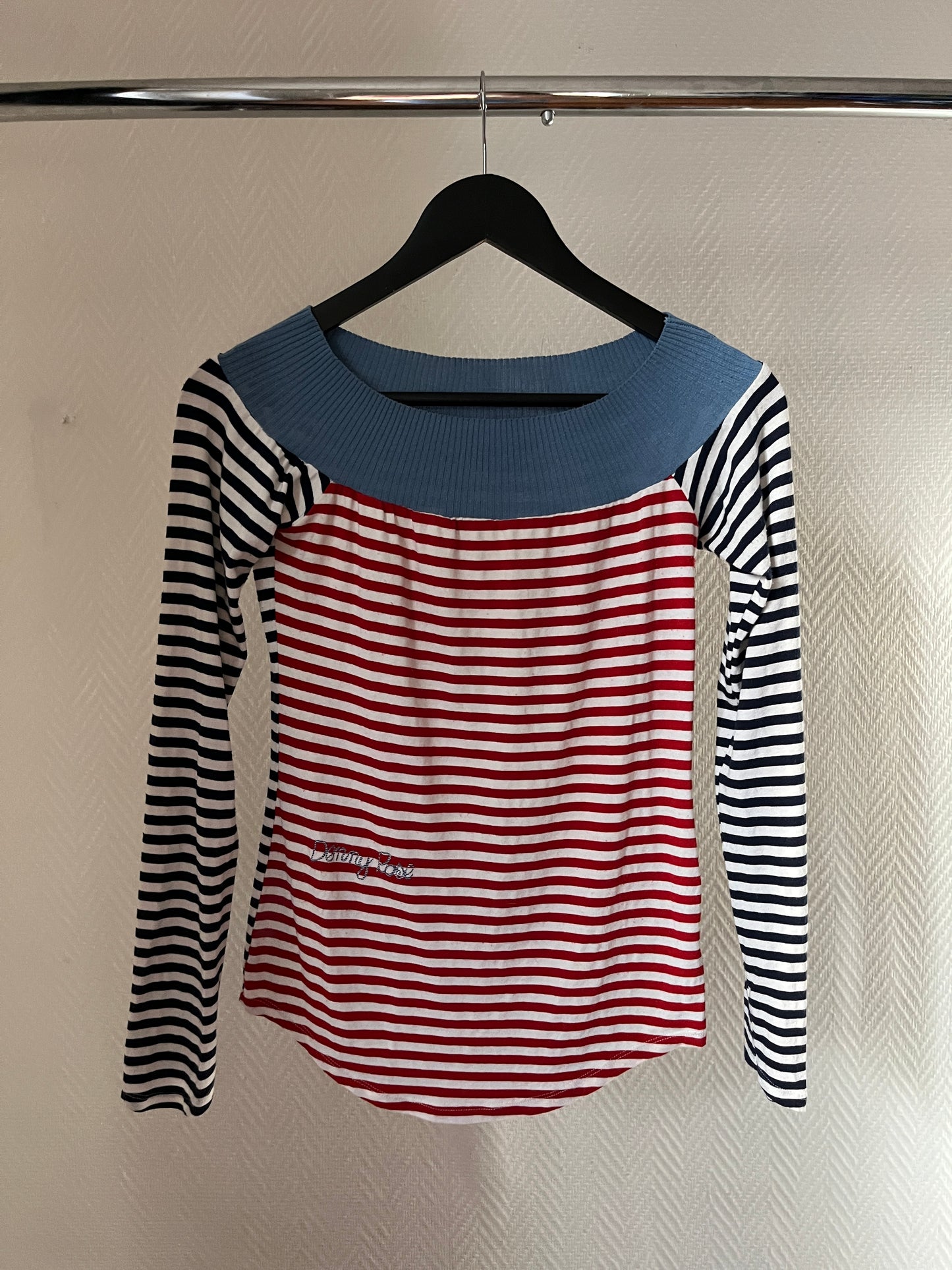 Vintage striped off shoulder top