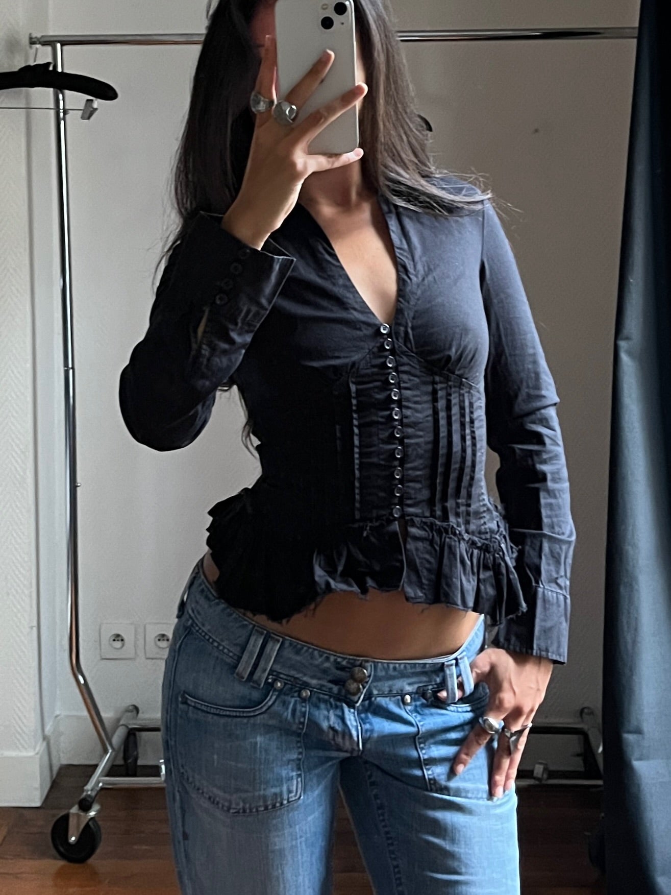 Vintage black buttoned shirt