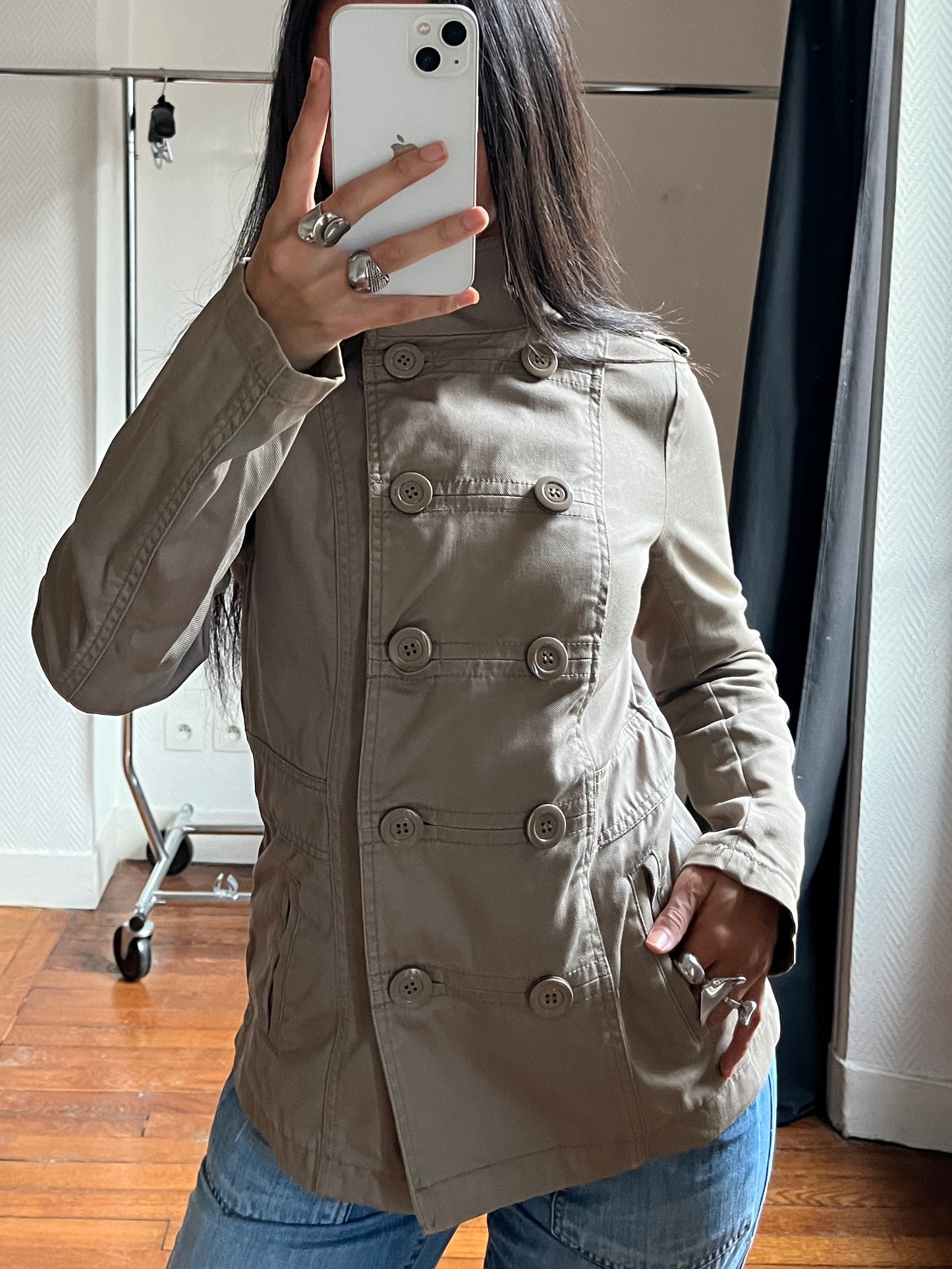 Vintage grey/beige buttoned jacket