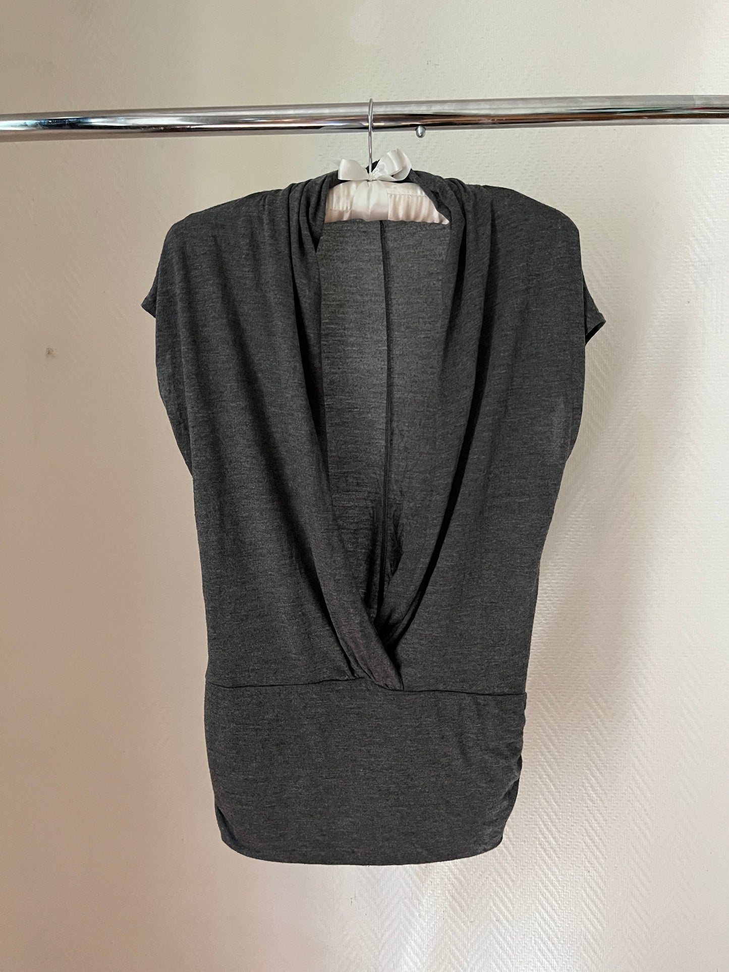 Vintage dark grey draped top